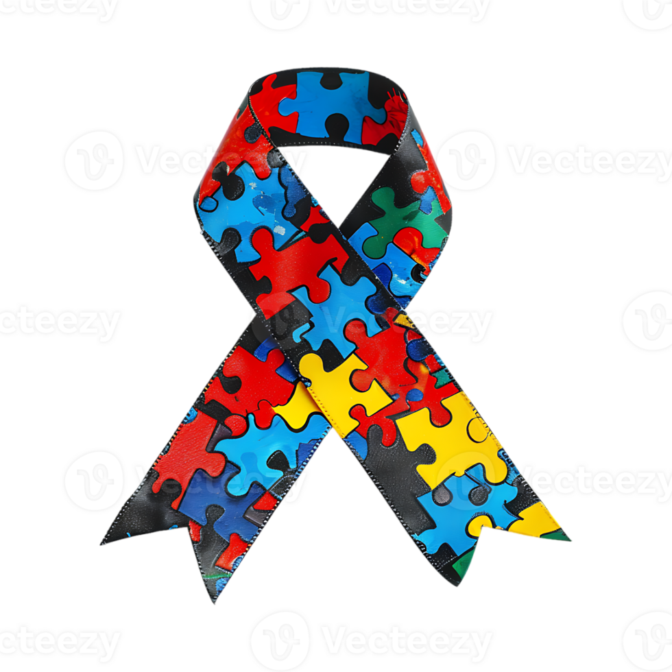 Autism Day Ribbon on Transparent Background png