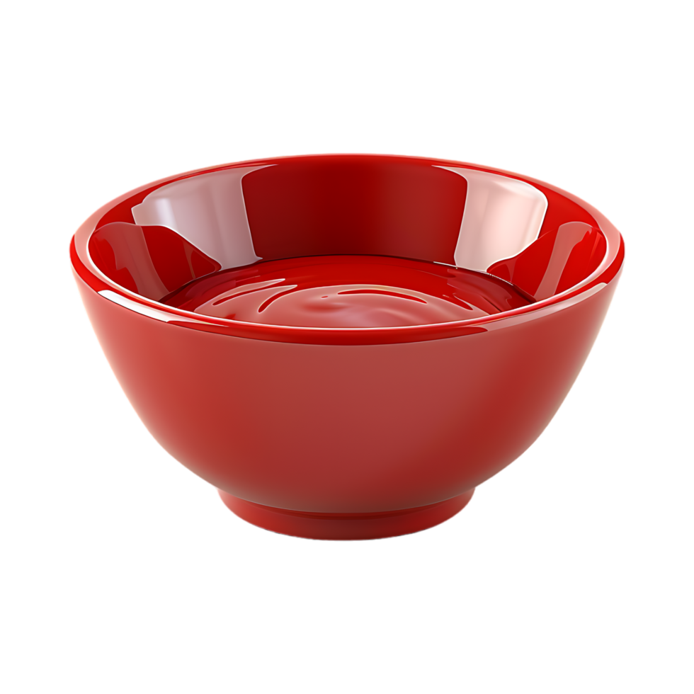 Red Ketchup in a Bowl on Transparent Background png