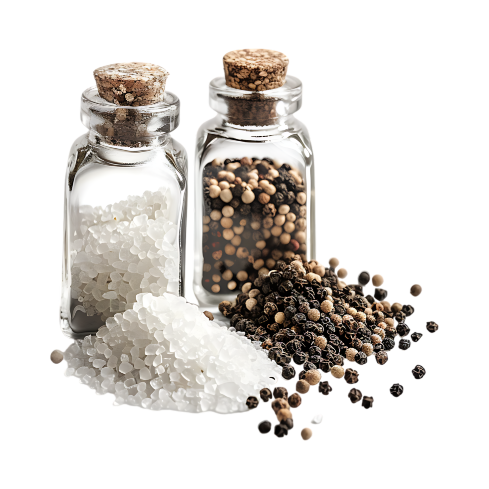 White and Black Pepper Powder on Transparent Background png