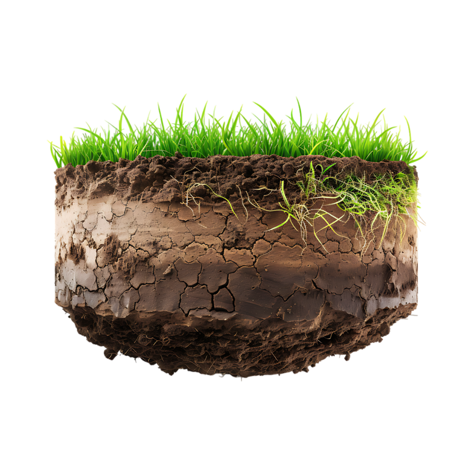 Soil with Grass on Transparent Background png