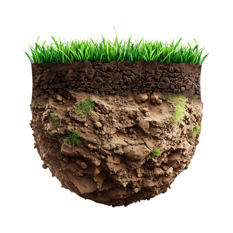 Soil with Grass on Transparent Background png