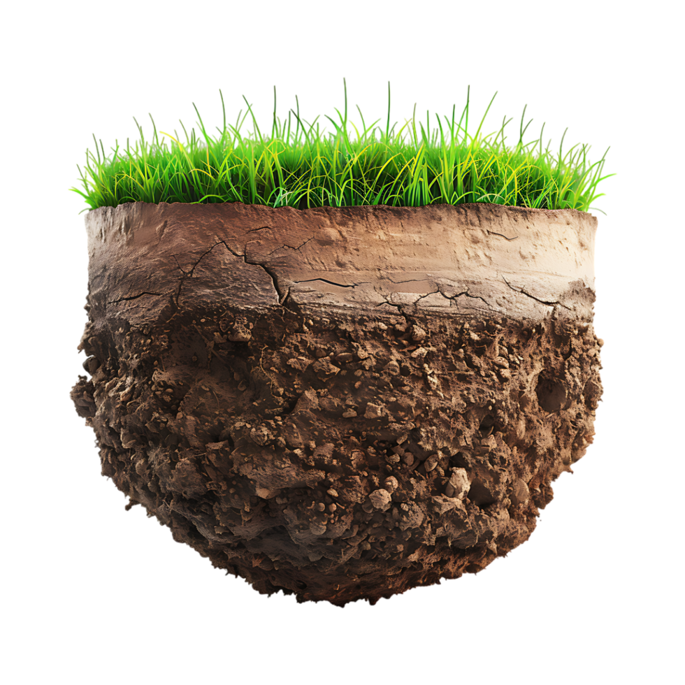 Soil with Grass on Transparent Background png