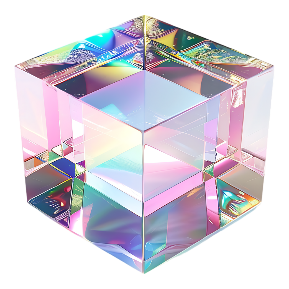 3D Marble Cube Box on Transparent Background png