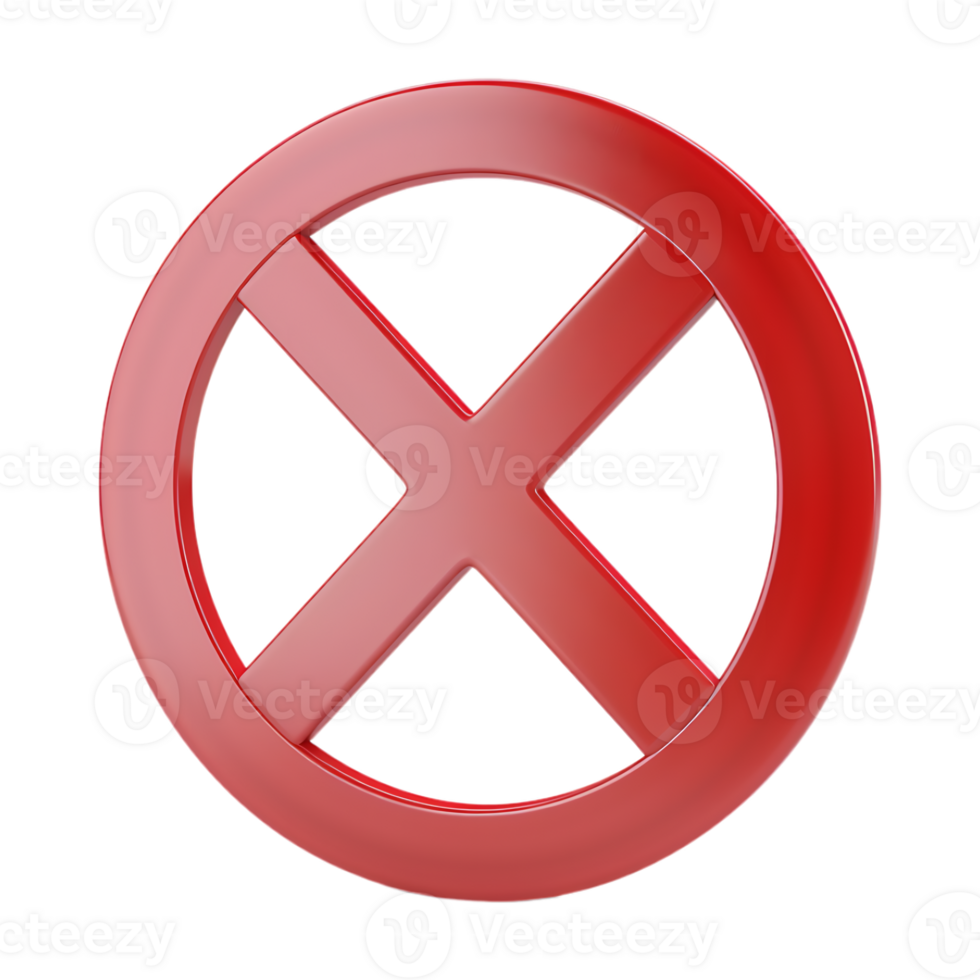 No Entry 3D Sign on Transparent Background png