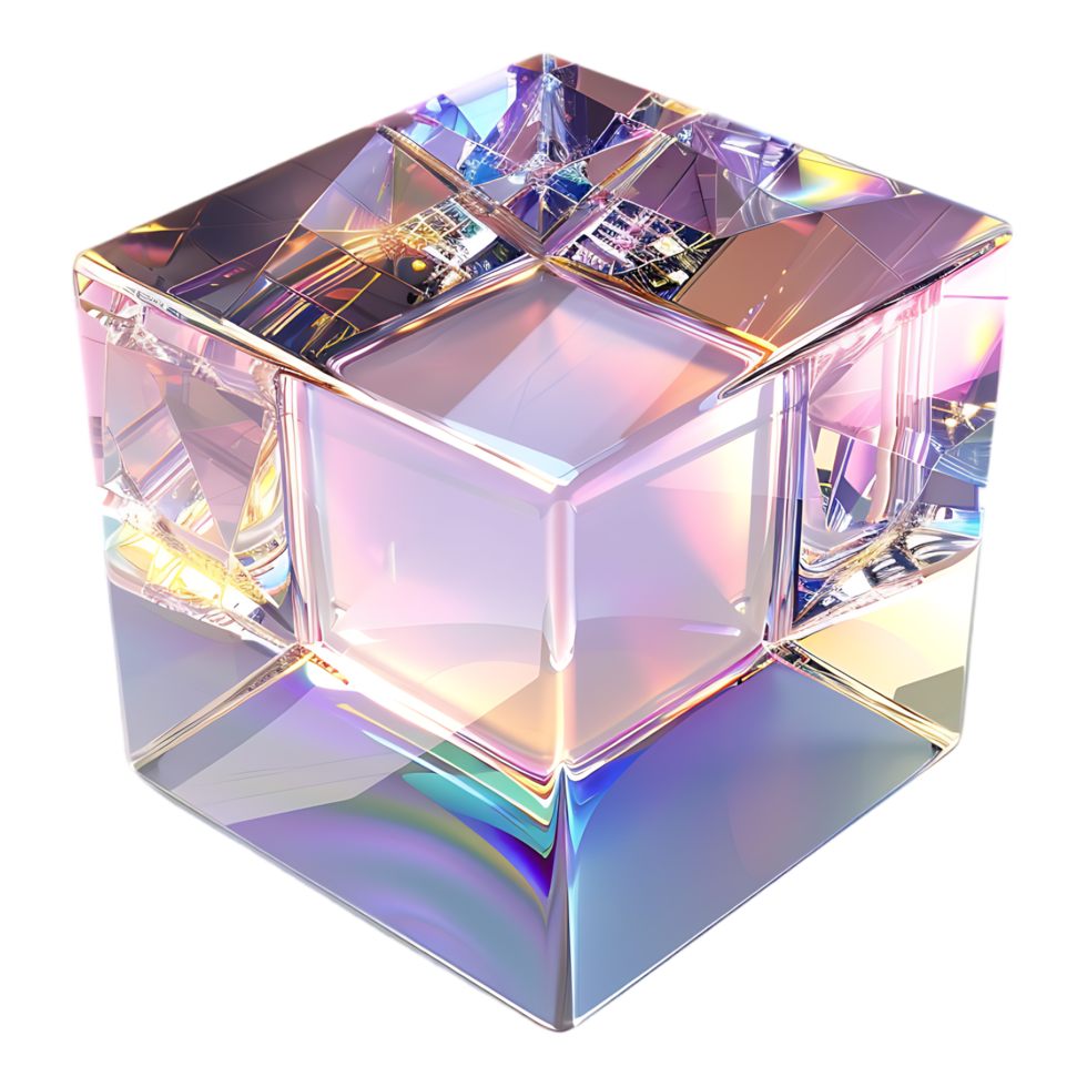 3D Marble Cube Box on Transparent Background png