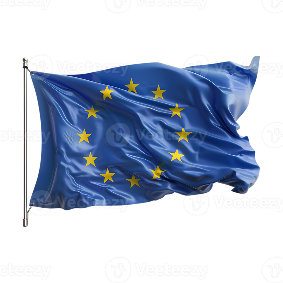 European Union Waving Flag on Transparent Background png