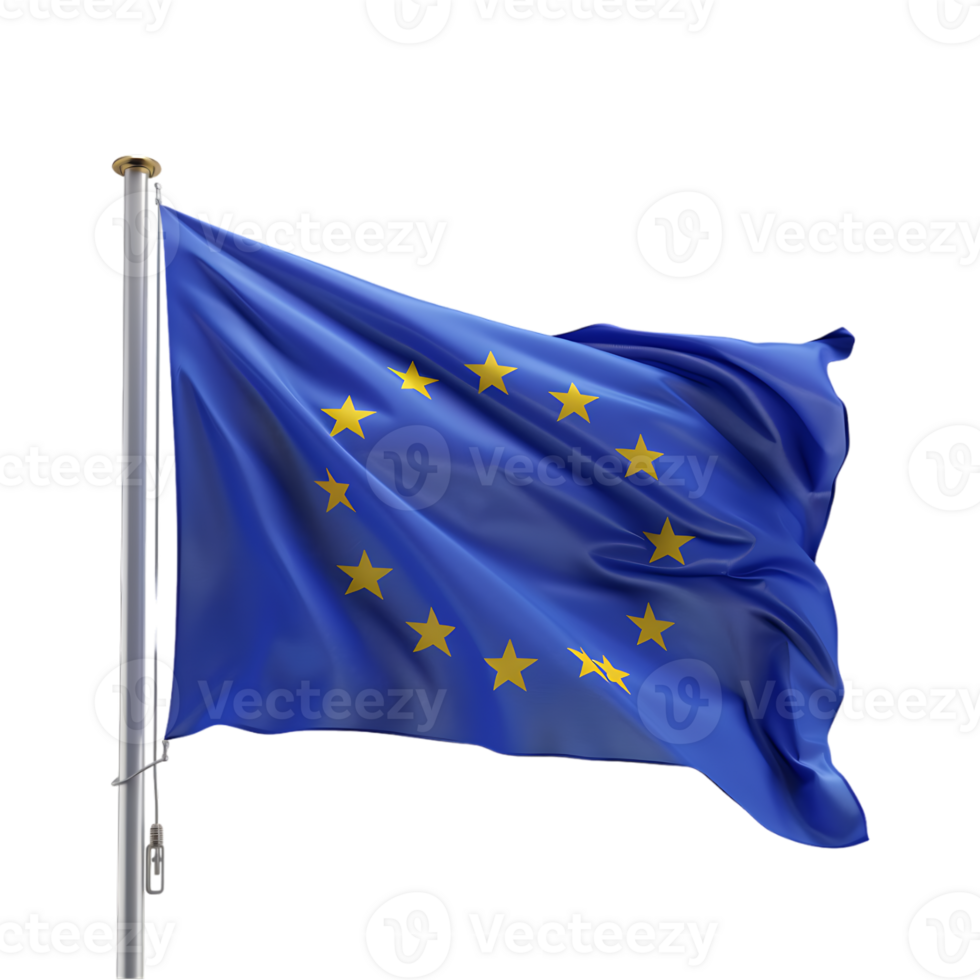 European Union Waving Flag on Transparent Background png