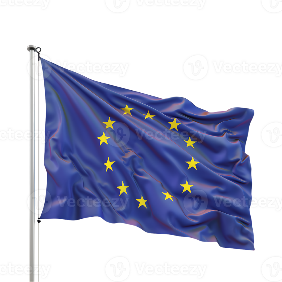 European Union Waving Flag on Transparent Background png