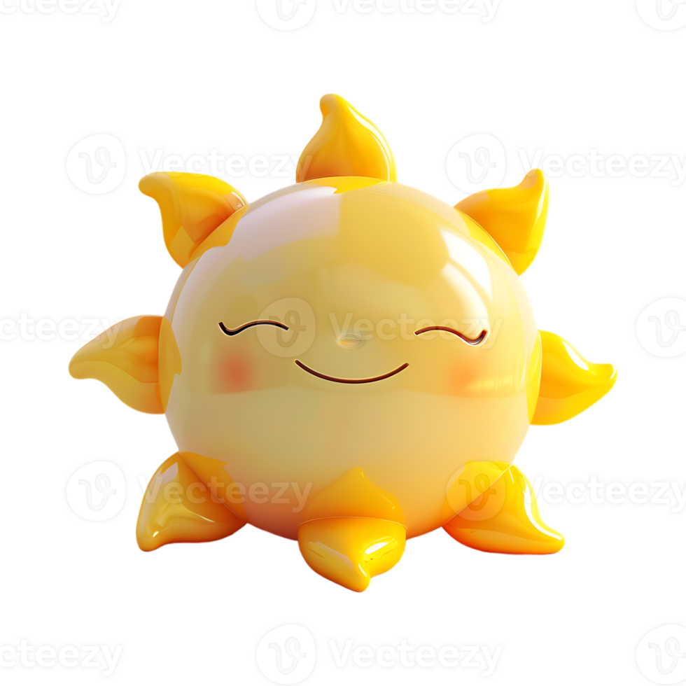 Cute Sun Smiling on Transparent Background png