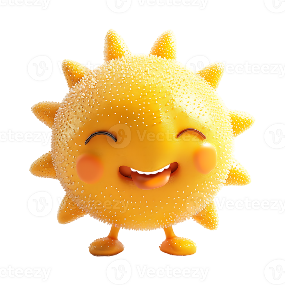 Cute Sun Smiling on Transparent Background png