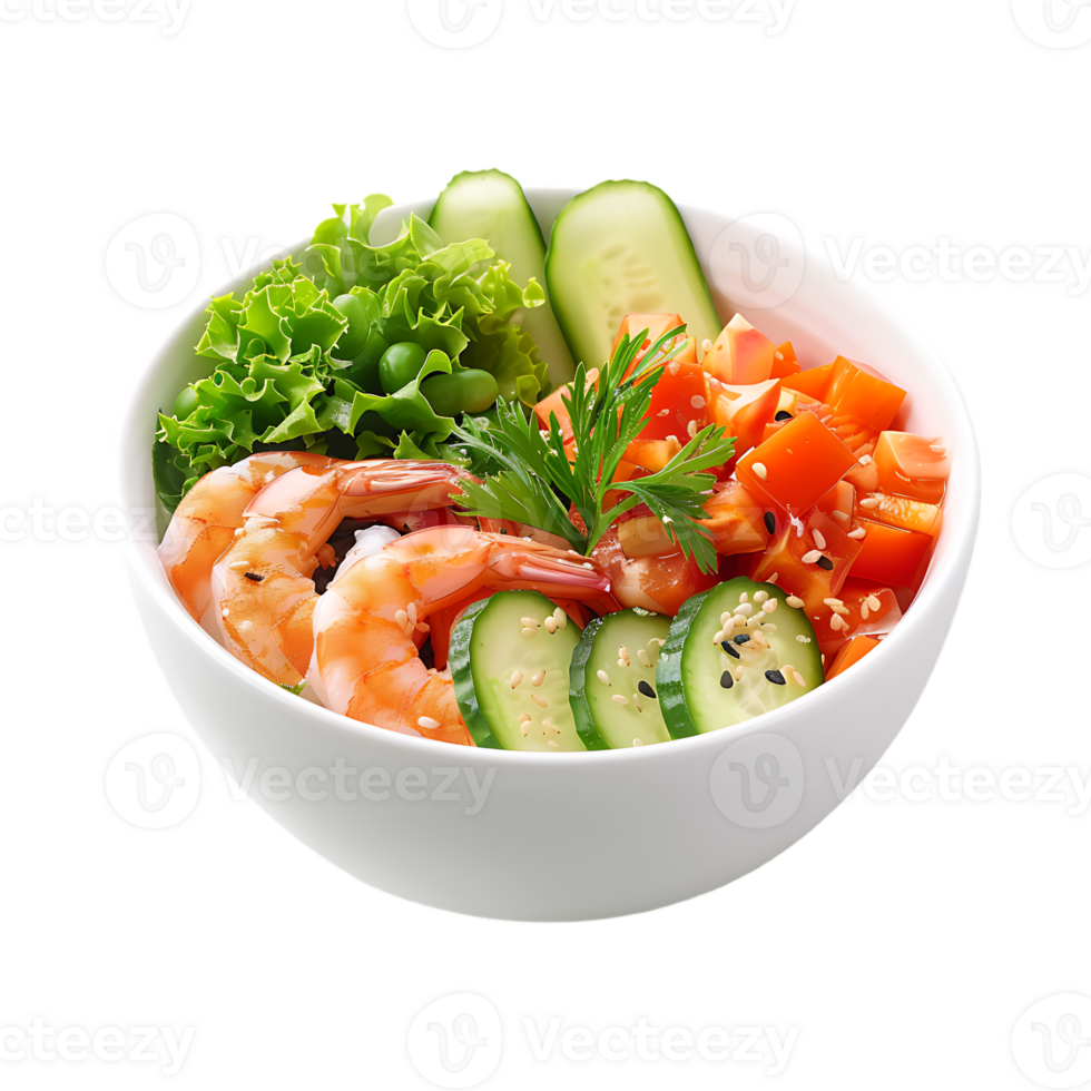 Seafood shrimps and vegetable on Transparent Background png