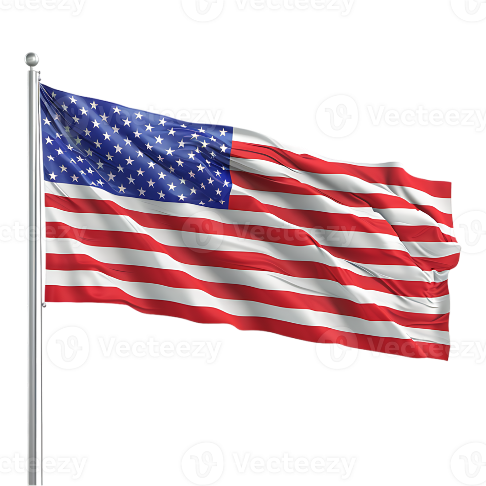 Waving USA Flag on Transparent Background png