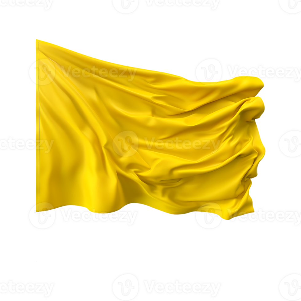 Solid Color Waving Flag on Flagpole on Transparent Background png