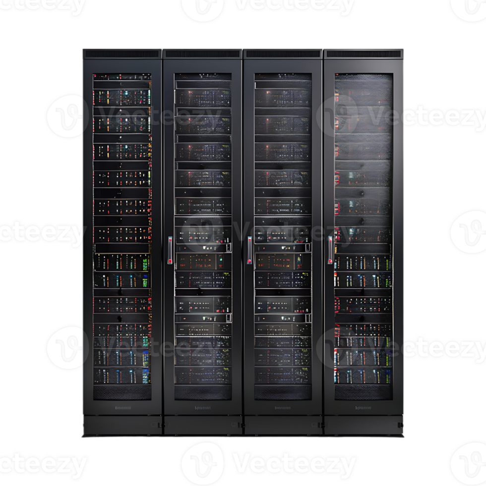 Server Rack Storage Devices on Transparent Background png