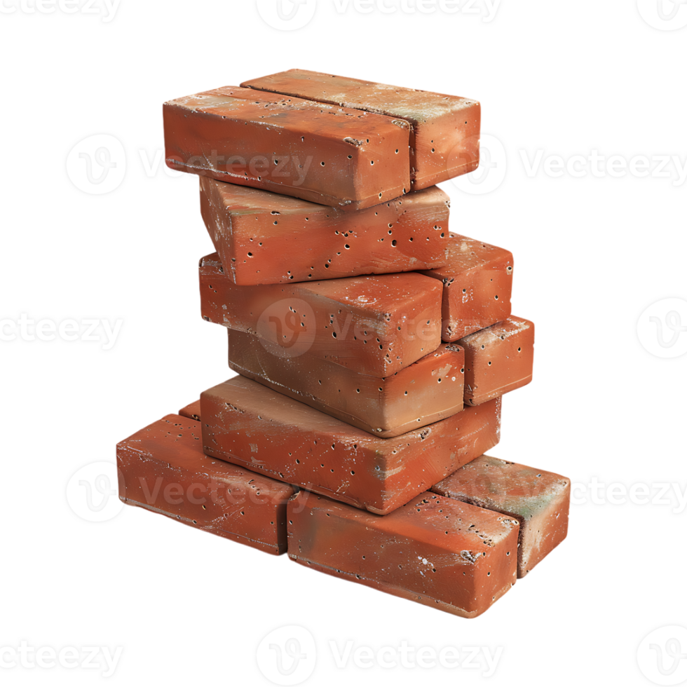 Stack of Bricks on Transparent Background png