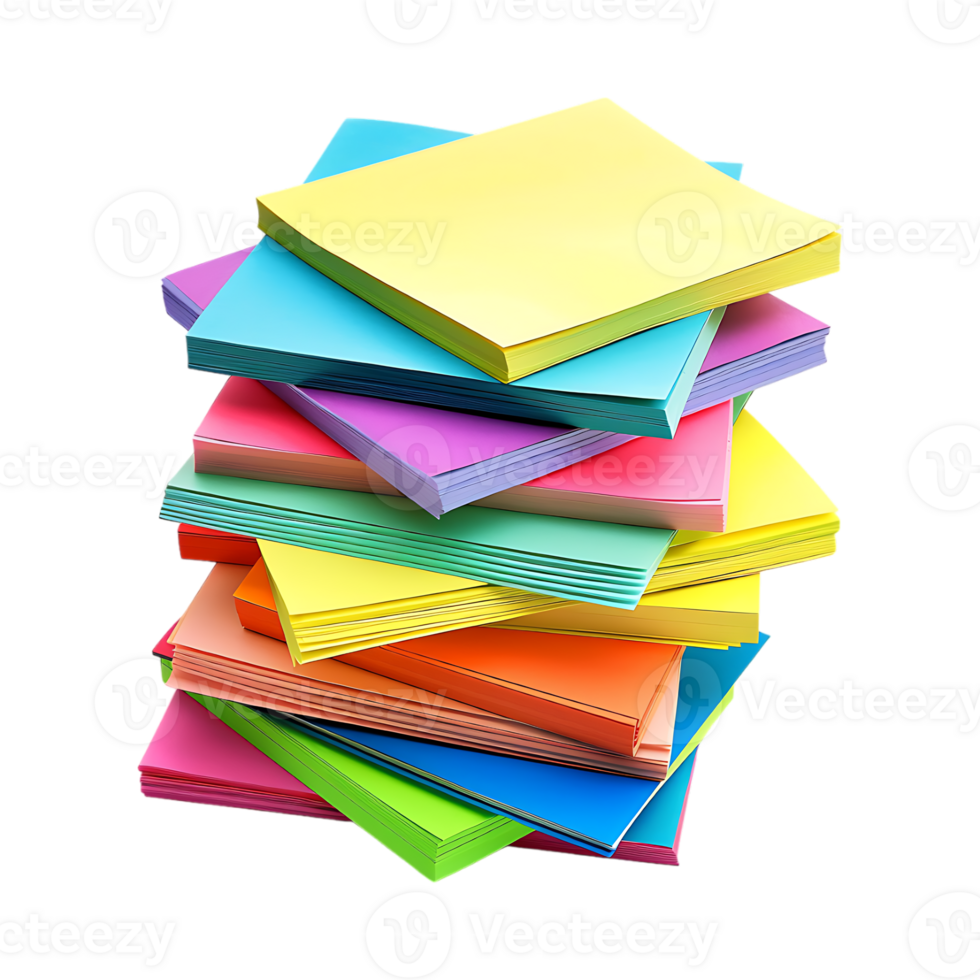 Stack of Sticky Notes on Transparent Background png