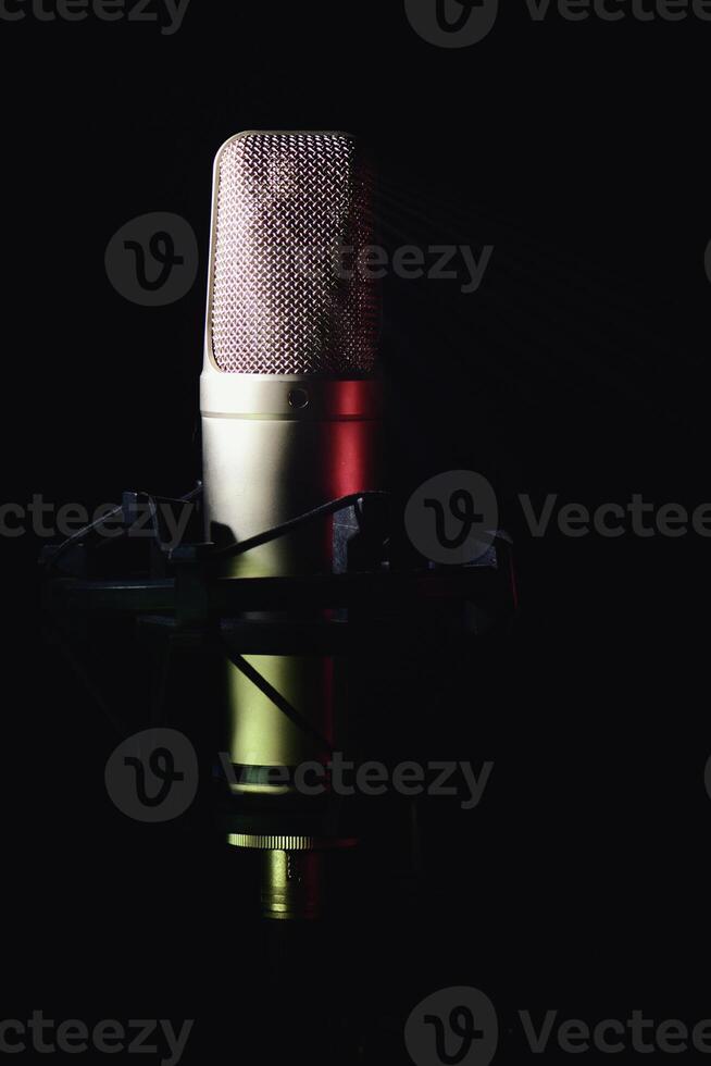 Studio microphone for broadcasting photo