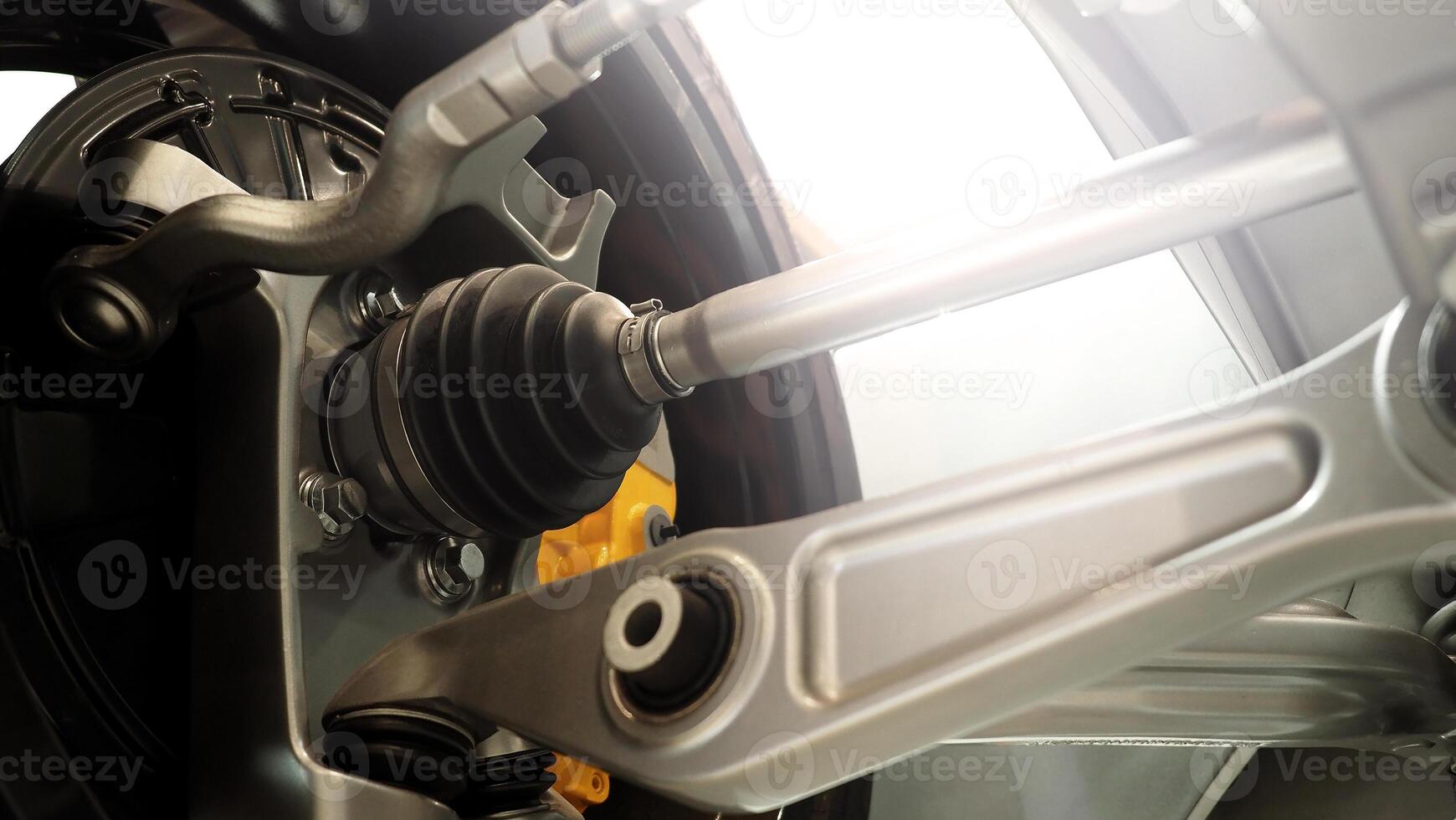 Car suspension. Technical images of structure of car spare parts. photo