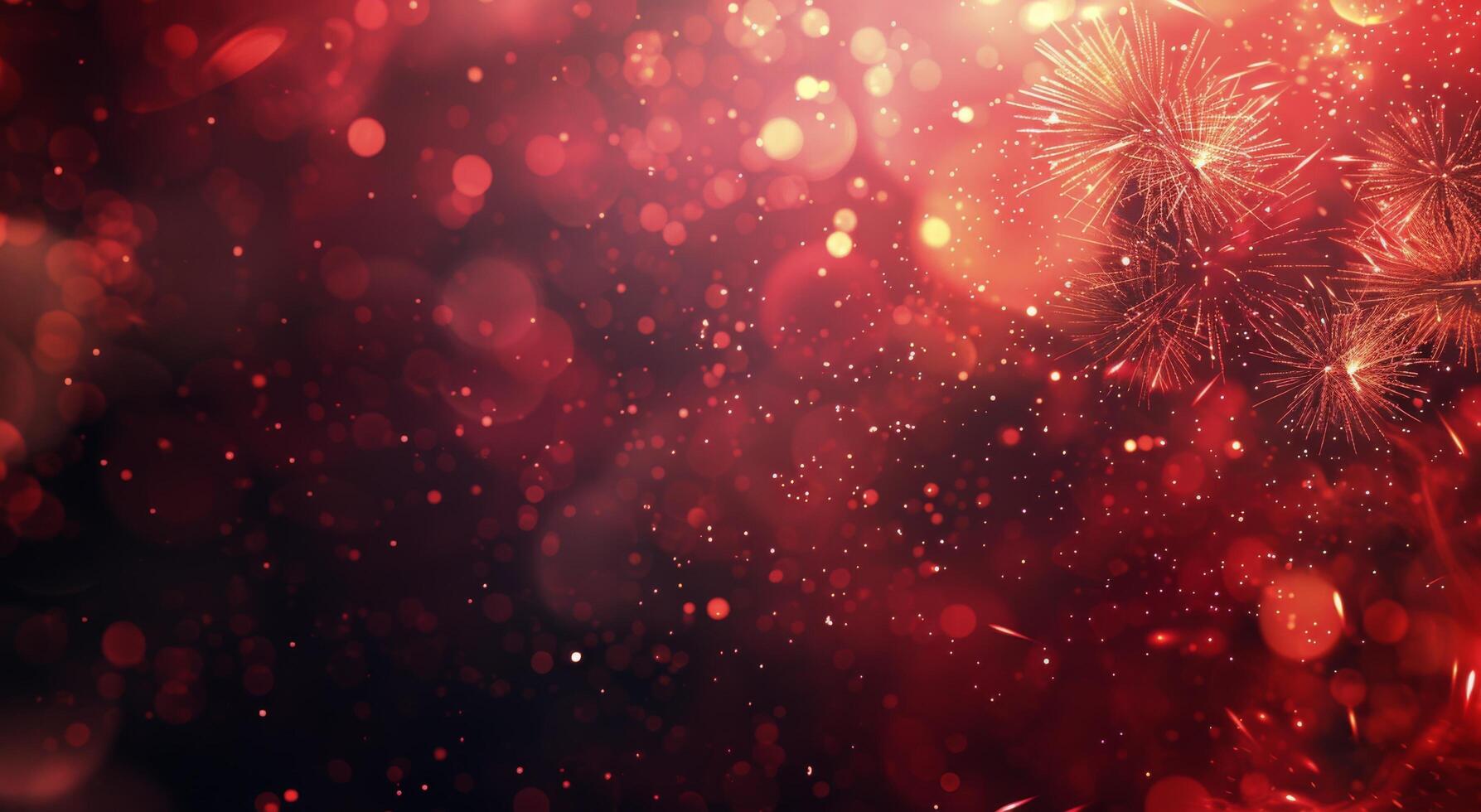 Red Fireworks Exploding in the Night Sky photo