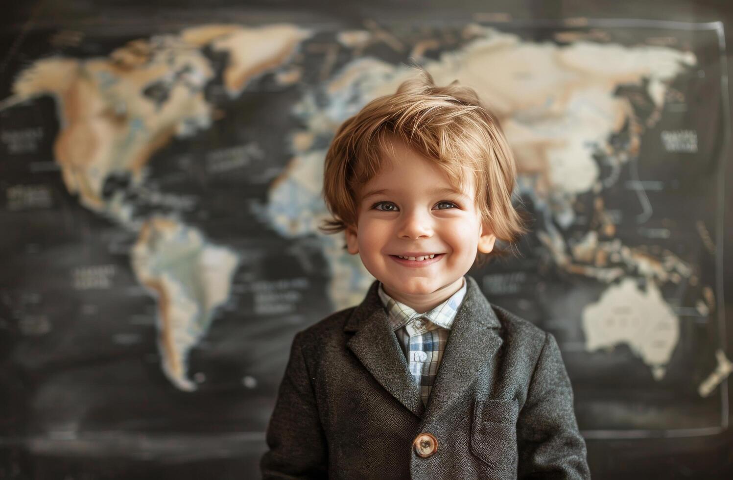Young Boy in Suit Smiling photo