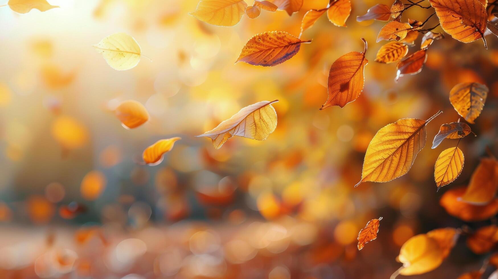 Leaves Flying in the Air photo