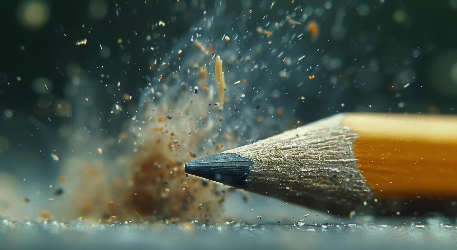 Close Up of a Pencil Writing on a Piece of Paper photo