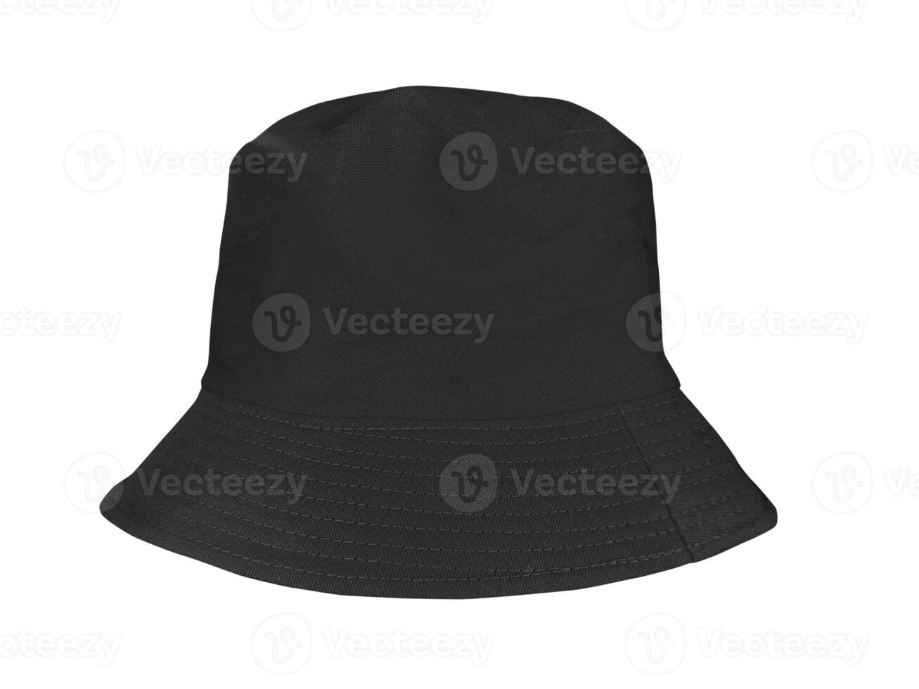 black bucket hat Isolated on a white background photo