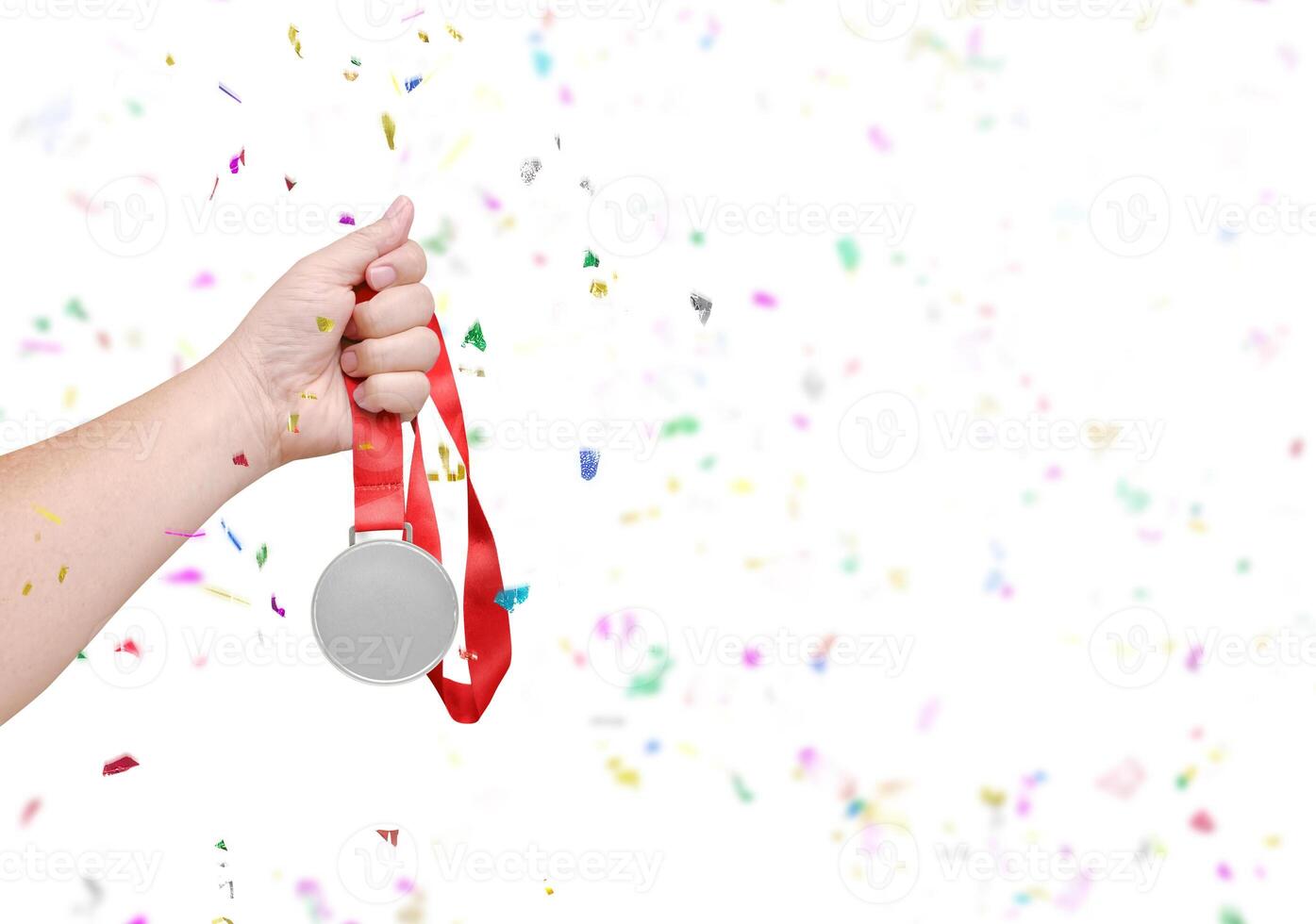 holding a silver coin Celebrate success photo