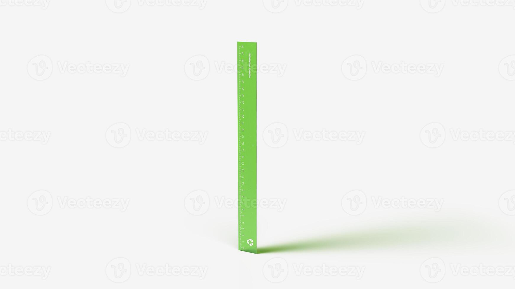 30 centimeter ruler green Pet ecologica translucida antique and used on the set photo