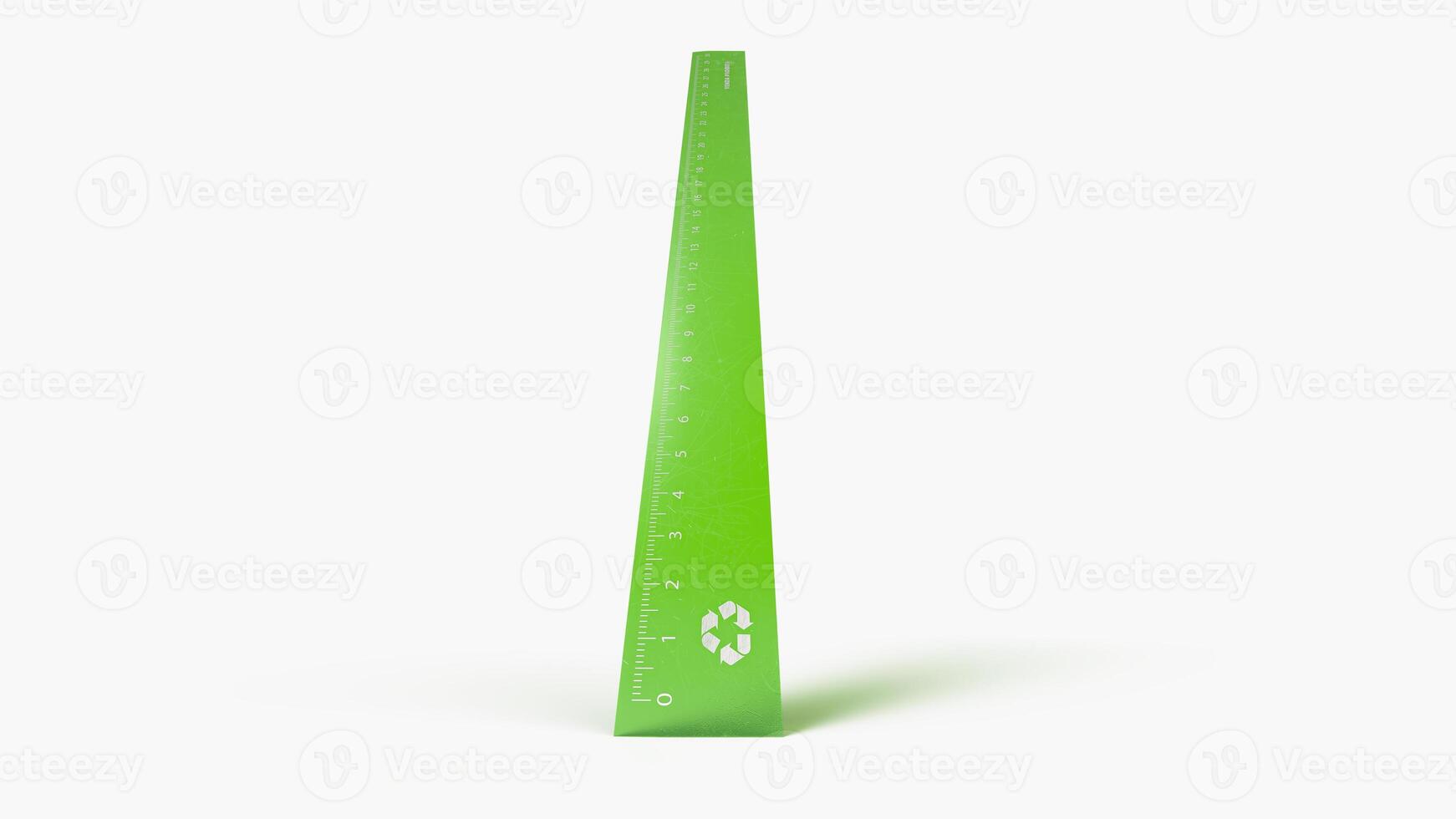 30 centimeter ruler green Pet ecologica translucida antique and used on the set photo
