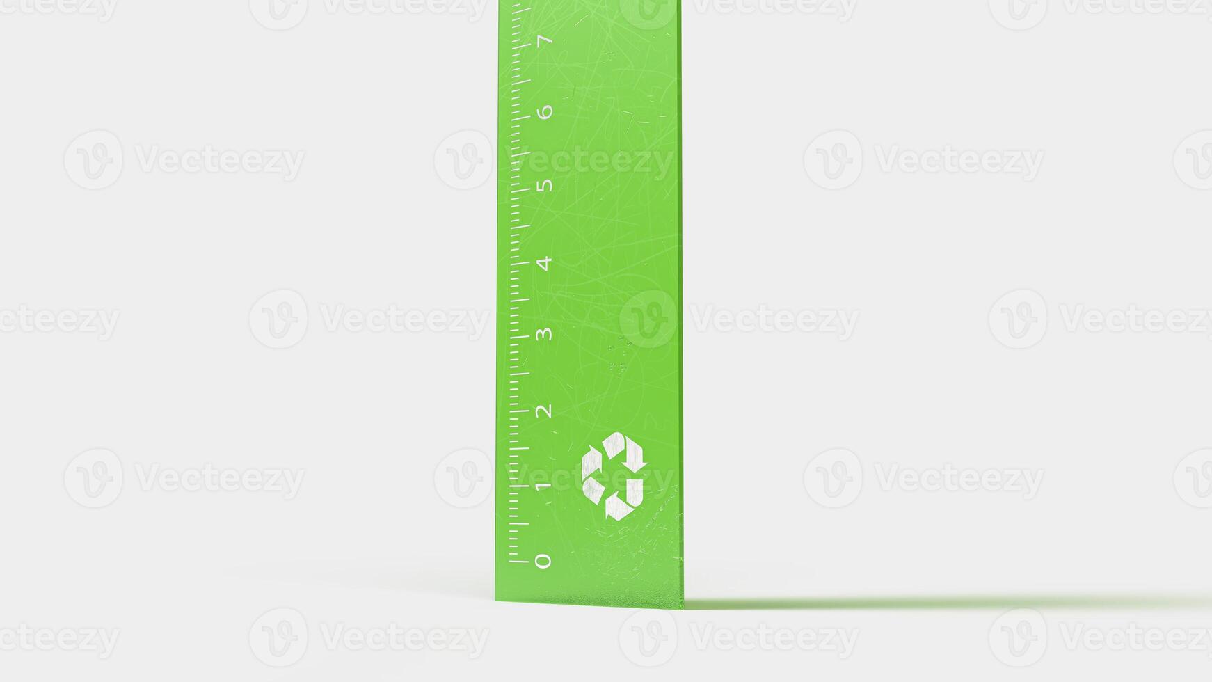 30 centimeter ruler green Pet ecologica translucida antique and used on the set photo