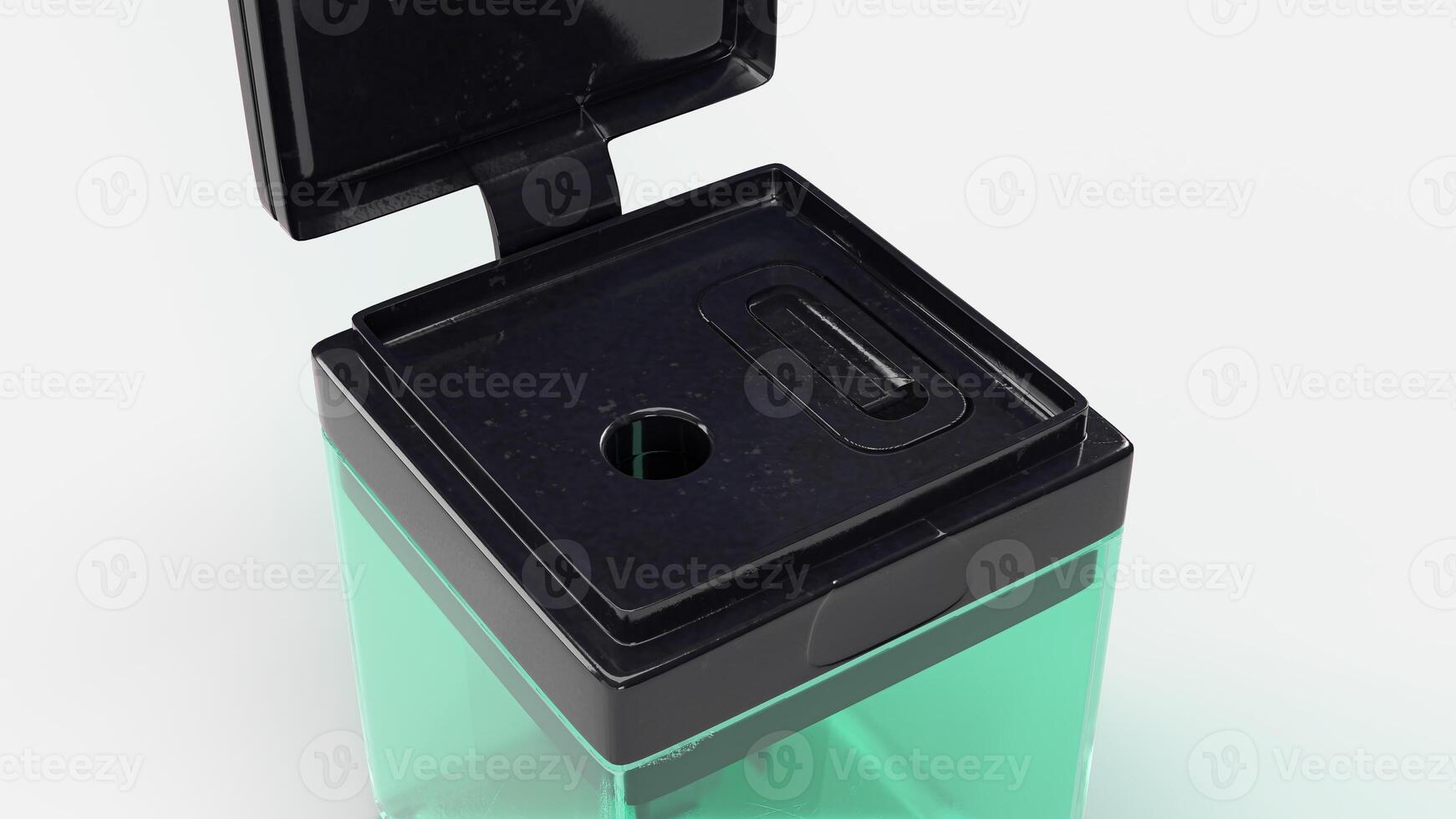 sharpener scene with green case and black plastic photo