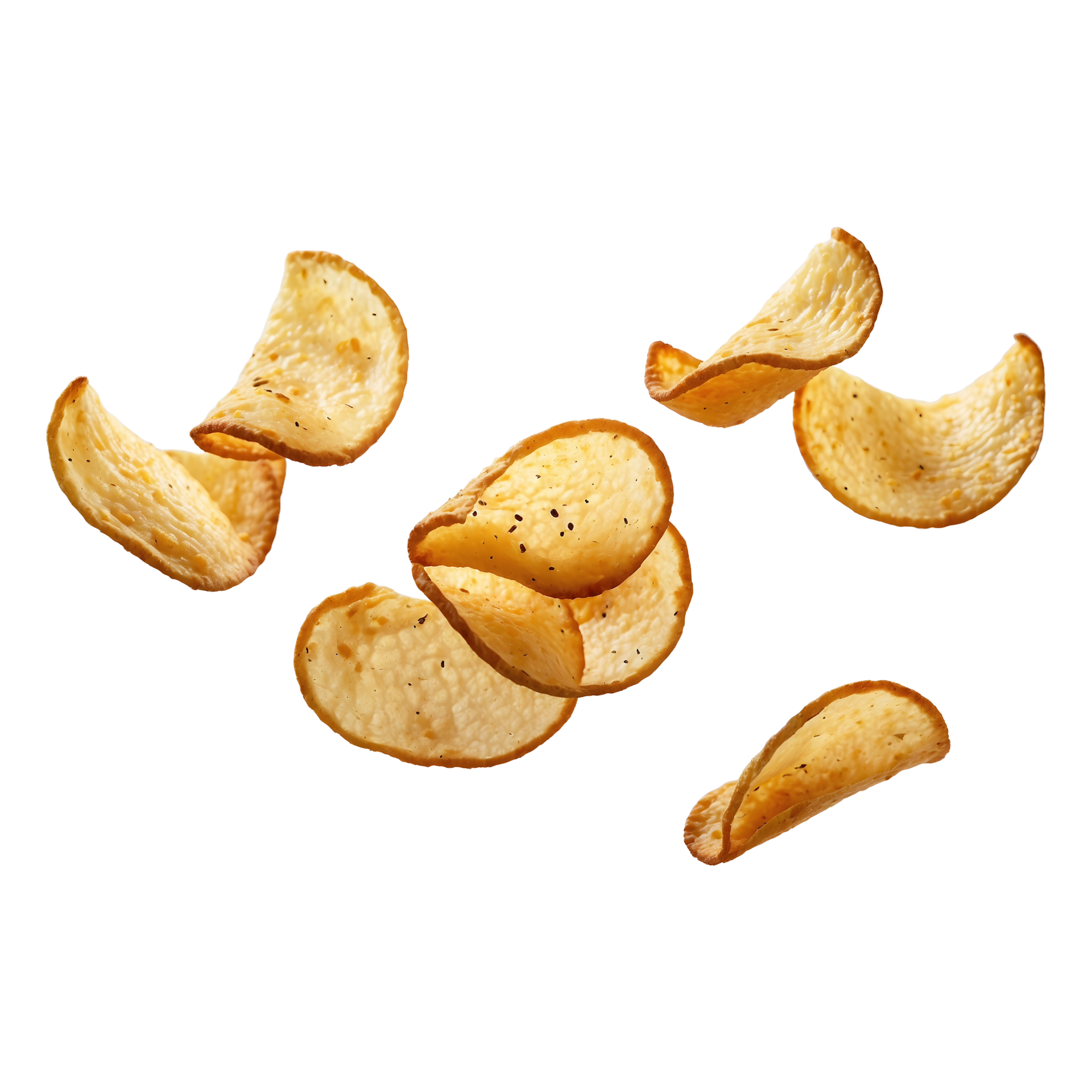 Flying Crispy Potato Chips Transparent Background 46407432 PNG