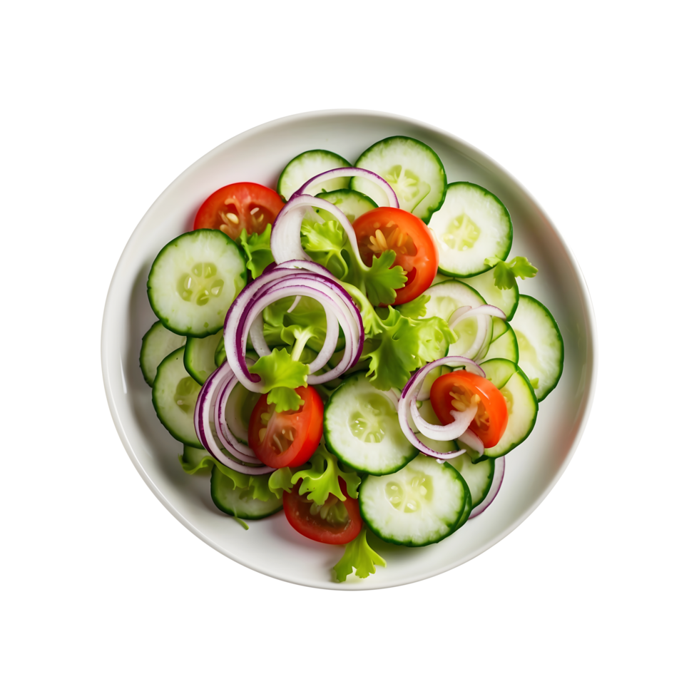 Delicious Onion Tomato Cucumber Lettuce Salad Transparent png