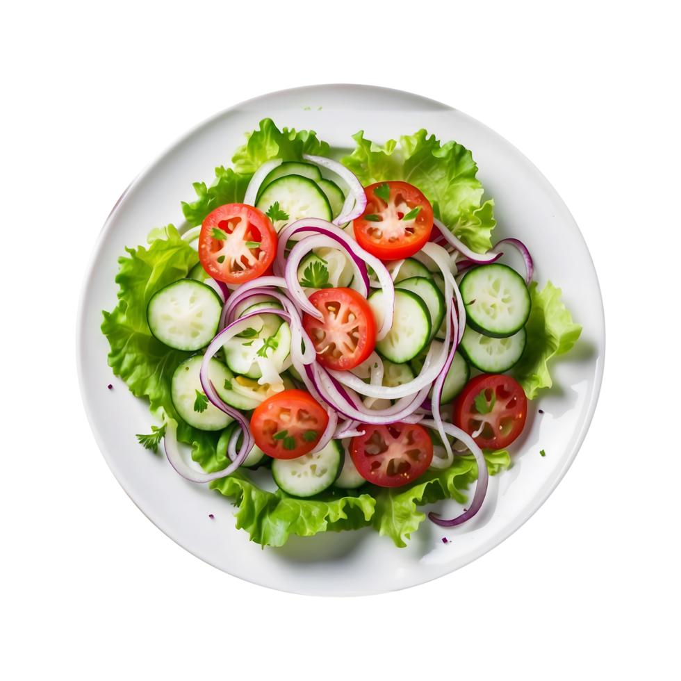 Delicious Onion Tomato Cucumber Lettuce Salad Transparent png