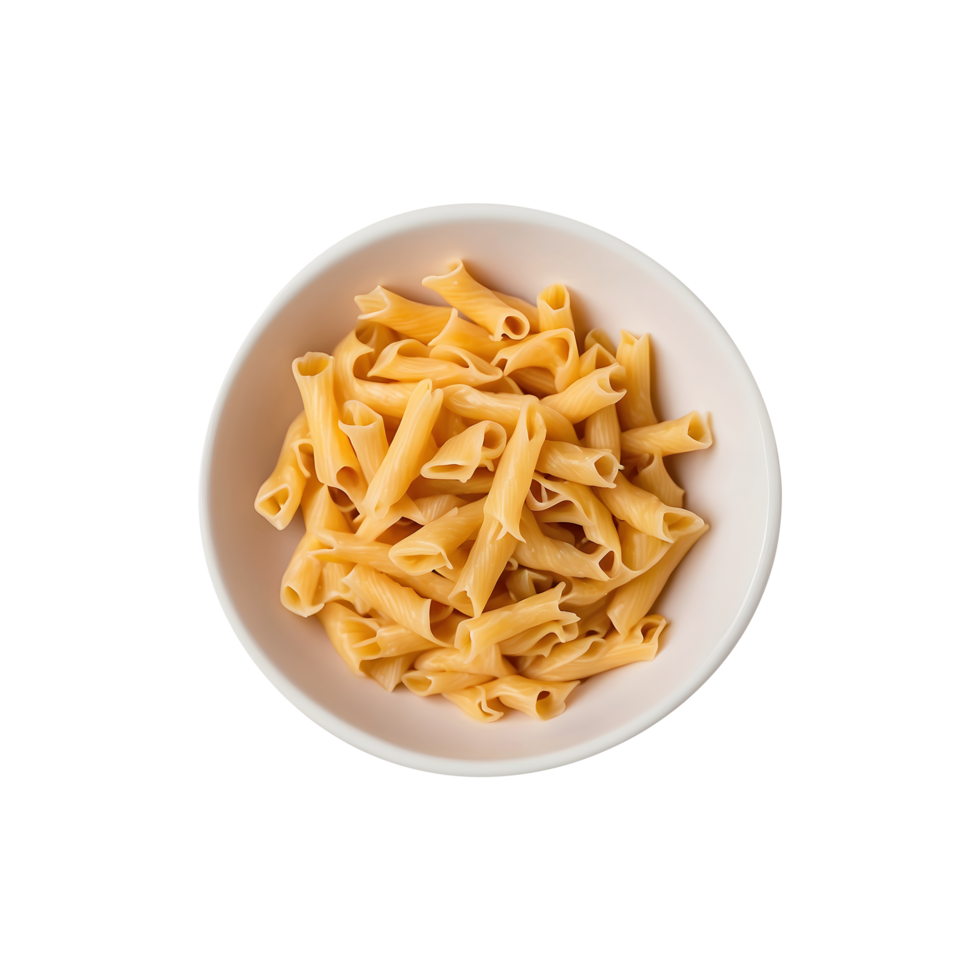a bowl of pasta with a leaf and a green leaf on the top. isolated on transparent background png