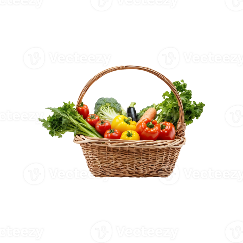 Healthy food in basket. different fruits and vegetables, Potatoes, tomatoes, onions, isolated On A transparent Background png