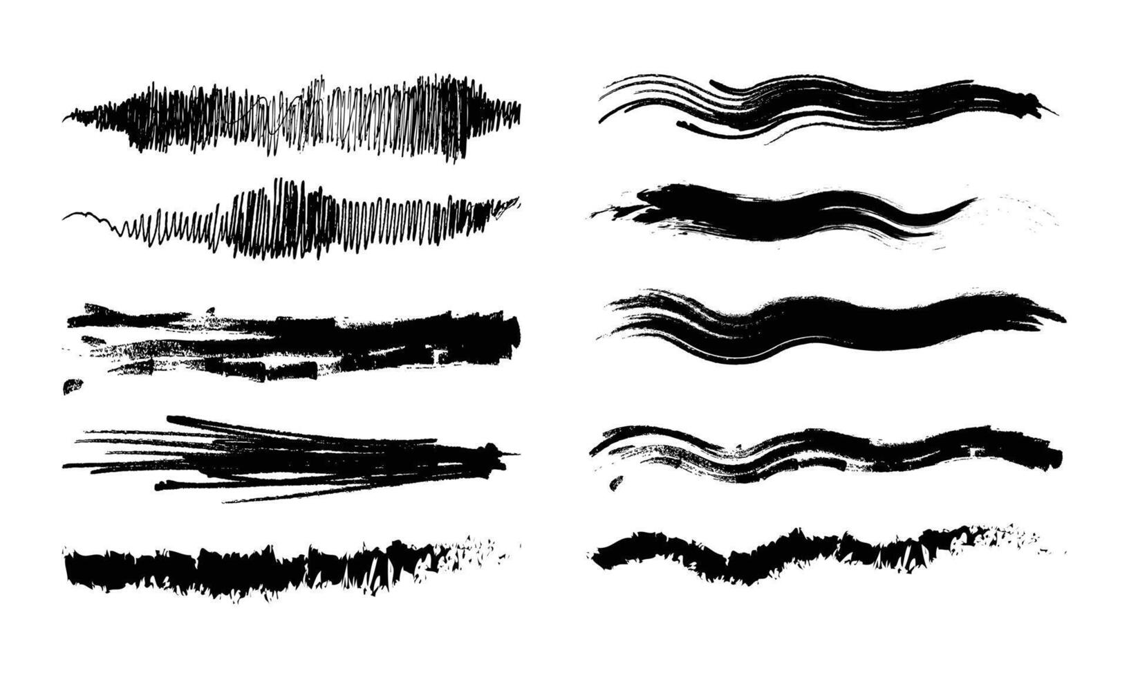 set of brush elements vector