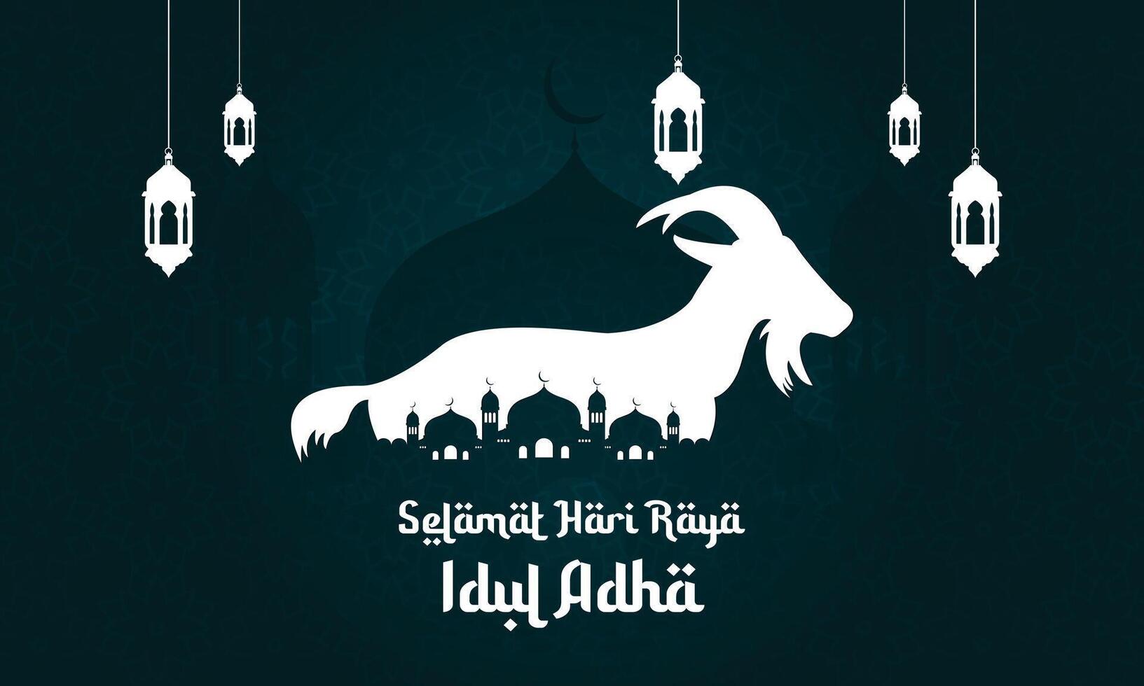 Happy Eid al-Adha banner, dark background suitable for greeting cards, wallpapers and so on. vector