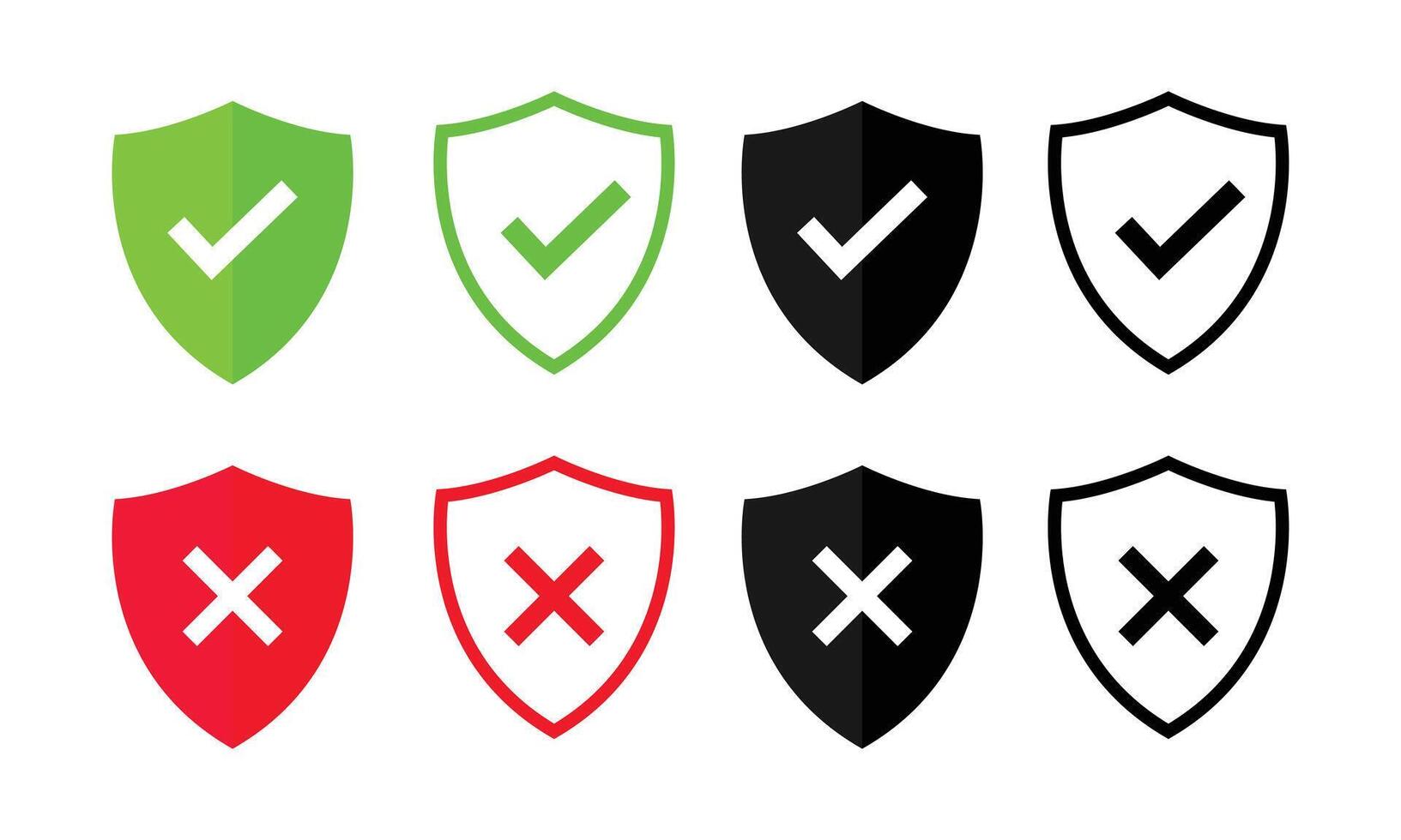safety protection checklist and cross sign element icon vector
