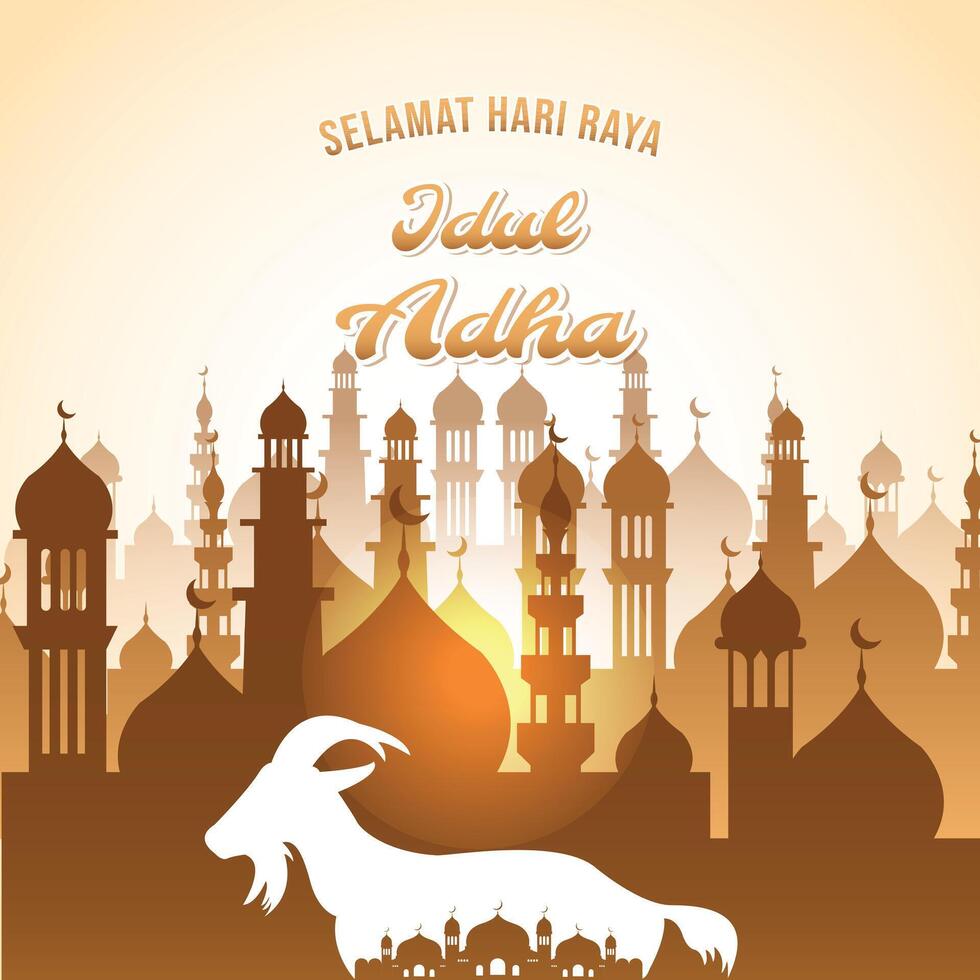 Happy Eid al-Adha banner, suitable background for greeting card vector