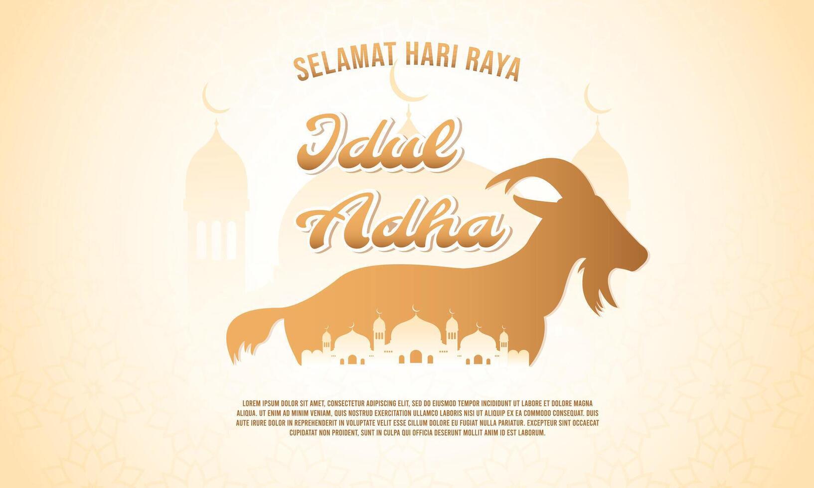 Happy Eid al-Adha banner, suitable background for greeting card vector