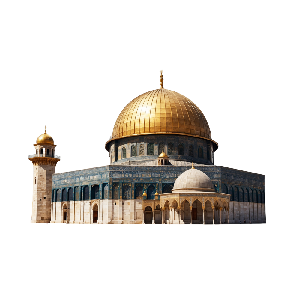 Realistic Mosque with islamic architecture isolated on a transparent background png