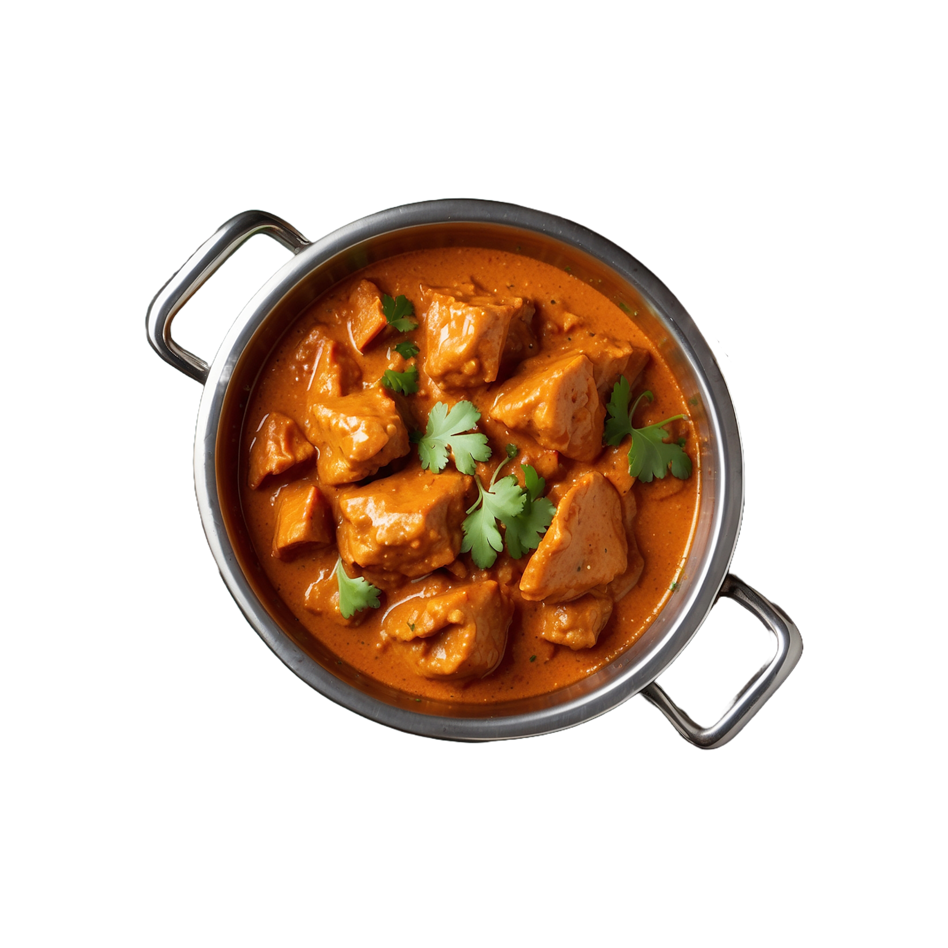 Spicy Full dish of Chicken karahi or kadai korma masala served in dish