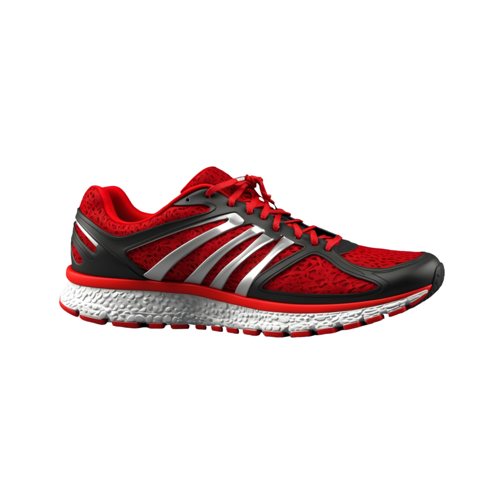 unique and Aesthetically colorful Premium red and black Running Sports shoes, sneakers Isolated on a transparent background png