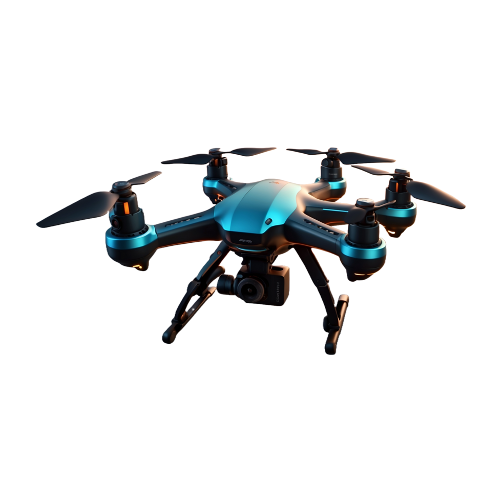 Modern and Unique Hi-Tech Drone camera Isolated On Transparent Background png