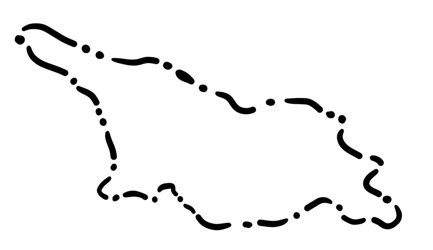 Doodle freehand dash line drawing of Georgia map. vector