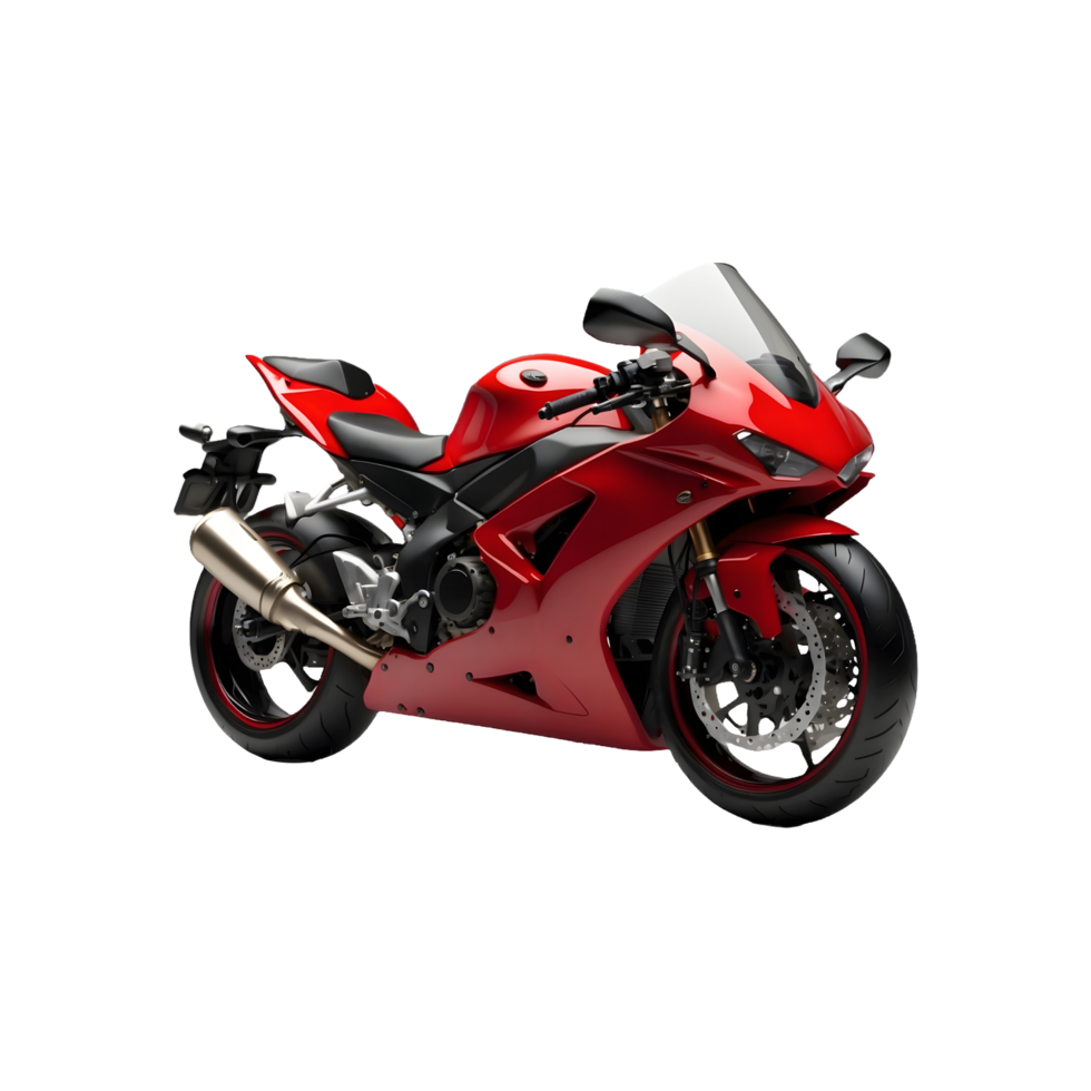 Red Sports Bike isolated on a transparent background png