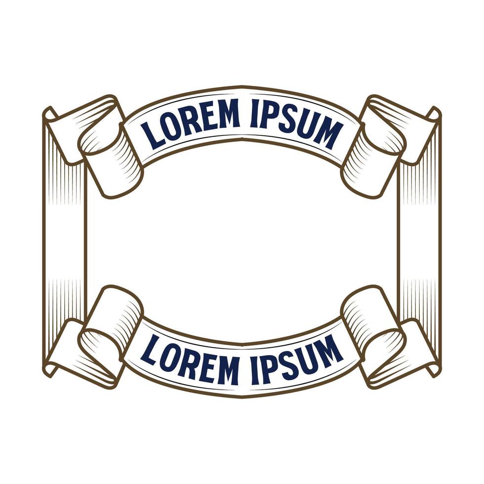 Vintage Retro Old Classic Ribbon Badge Emblem Label Frame Illustration vector
