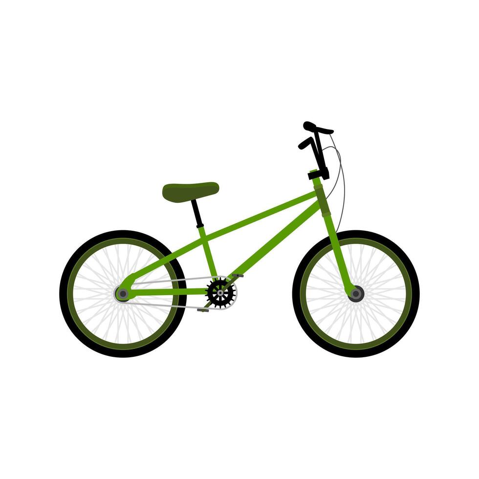 BMX bike flat design illustration isolated on white background. Modern City Bicycle or BMX Bike, Sport and Relaxation Concept, Flat Illustration Design vector